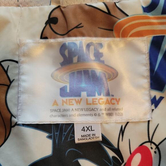 MEMBERS ONLY Jacket Space Jam Looney Tune Squad Hooded Windbreaker Size 4X - Picture 4 of 11